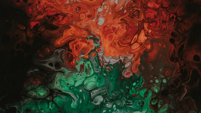 Red green liquid swirl black free wallpaper - medium preview image