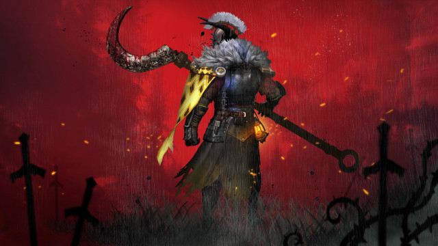 Horned man holding hammer demon free wallpaper - medium preview image
