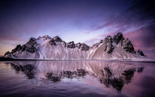 Mountain lake purple sky clouds #3 free wallpaper - medium preview image