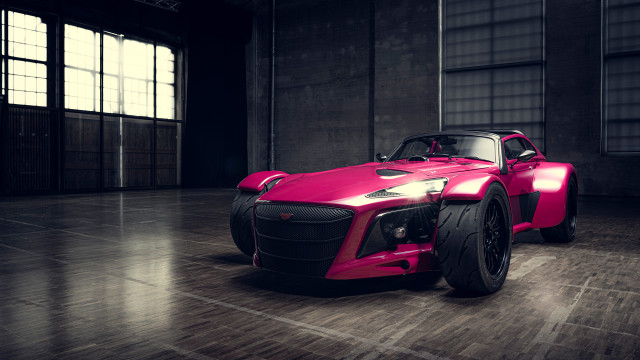 Pink sports car garage open free wallpaper - medium preview image