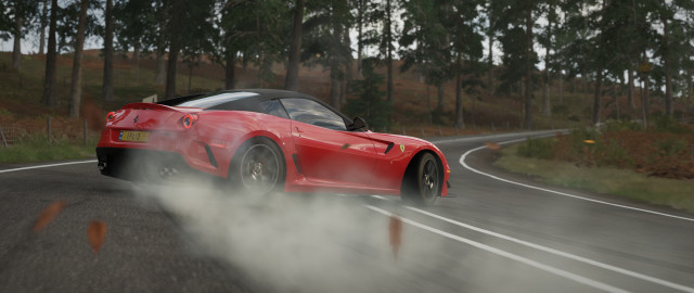 Red sports car smoking hood free wallpaper - medium preview image