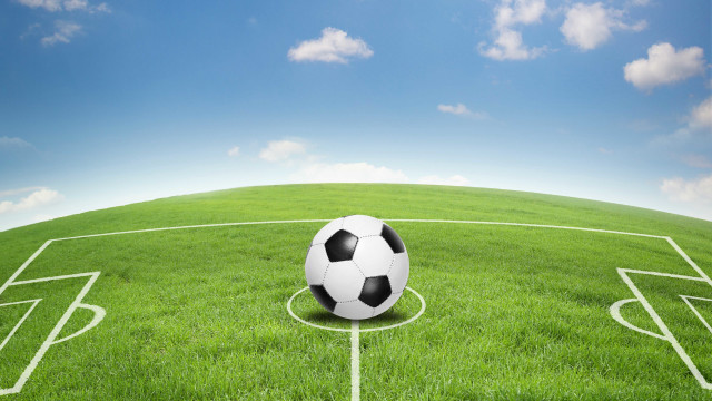 Soccer ball field sky fence free wallpaper - medium preview image