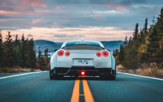 White sports car road trees #5 free wallpaper - medium preview image