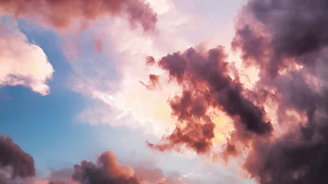 Plane cloudy sky mountains ocean free wallpaper - medium preview image