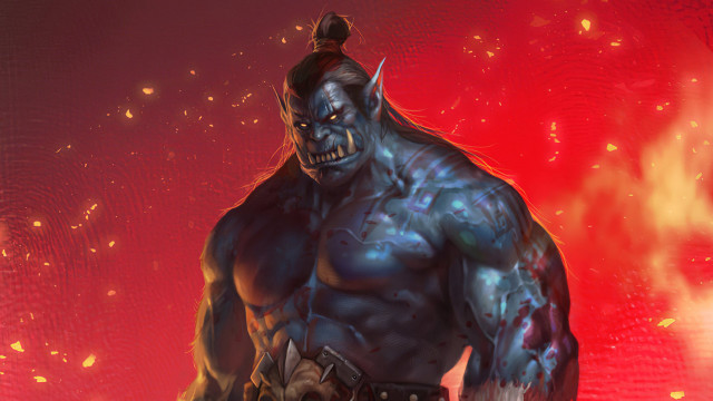Demonic man horns sword red free wallpaper - medium preview image
