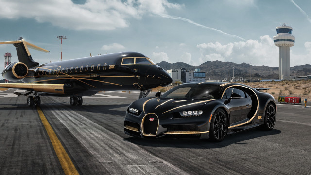 Bugatti jet airliner airport cloud free wallpaper - medium preview image