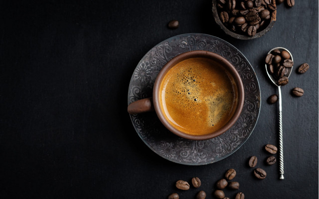 Coffee cup beans table spoon free wallpaper - medium preview image