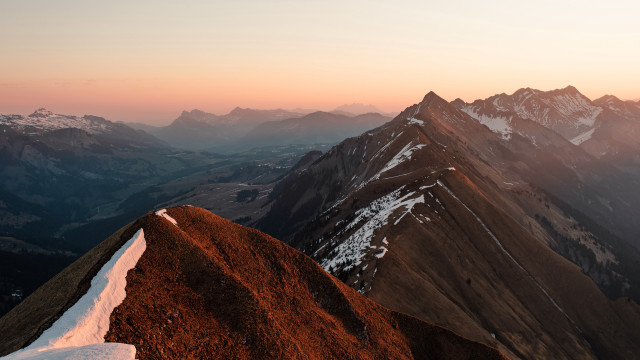 Mountain sunset person bernd fasching free wallpaper - medium preview image