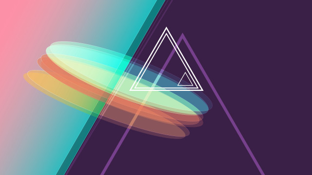 Rainbow triangle abstract geometric bauhaus free wallpaper - medium preview image