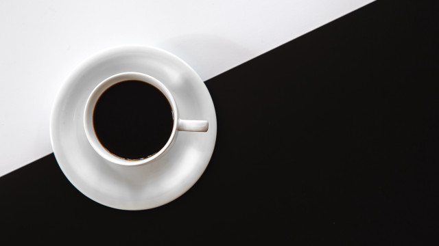 Coffee saucer black white minimalism free wallpaper - medium preview image