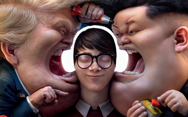 Man glasses tie fake teeth free wallpaper - medium preview image