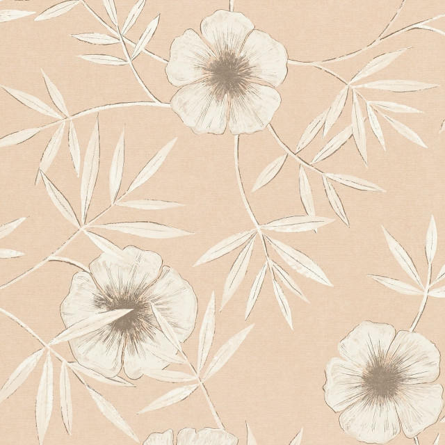Flower beige background leaves stems free wallpaper - medium preview image