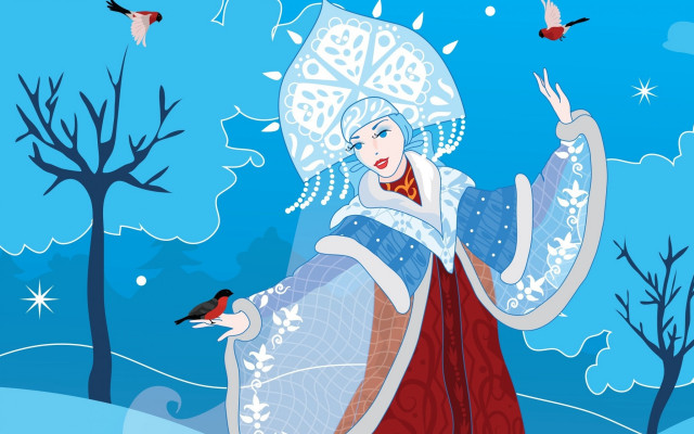 Woman blue red dress umbrella free wallpaper - medium preview image