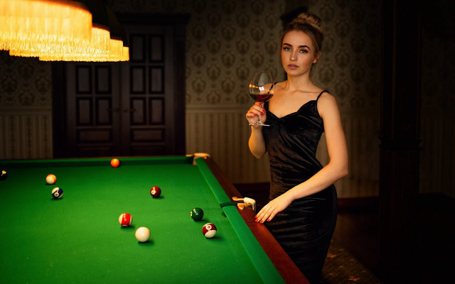 Woman black dress wine pool free wallpaper - medium preview image