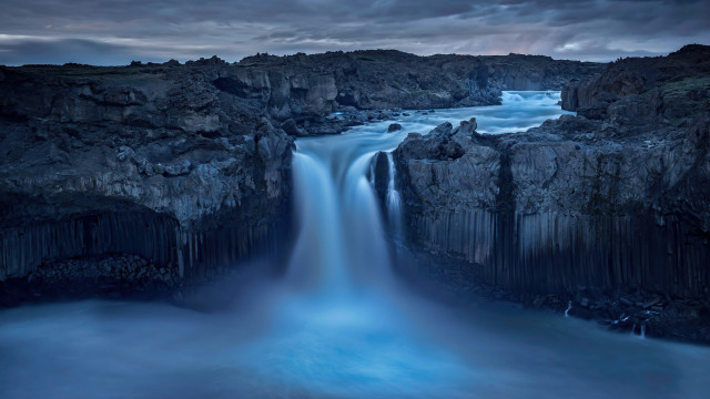 Waterfall night dark cloud forest free wallpaper - medium preview image