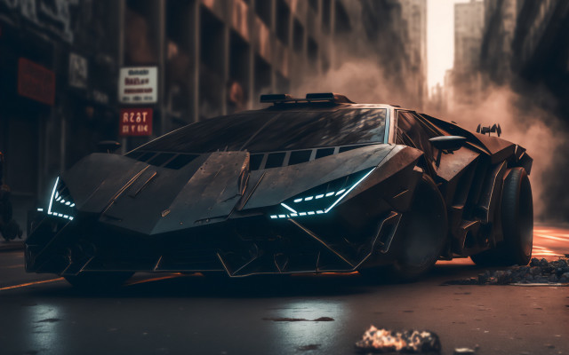 Batmobile dark knight city 3d free wallpaper - medium preview image