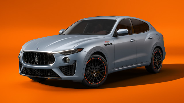 Silver maserati suv orange gradient #2 free wallpaper - medium preview image