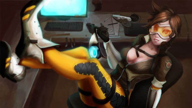 Futuristic woman cyberpunk suit gun free wallpaper - medium preview image