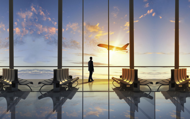 Airport plane chairs liminal space free wallpaper - medium preview image