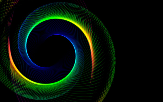 Colorful light swirl black background free wallpaper - medium preview image