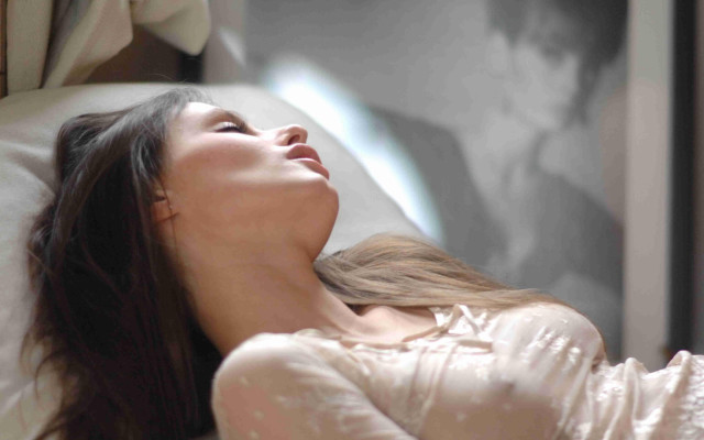 Woman bed lying eyes closed free wallpaper - medium preview image