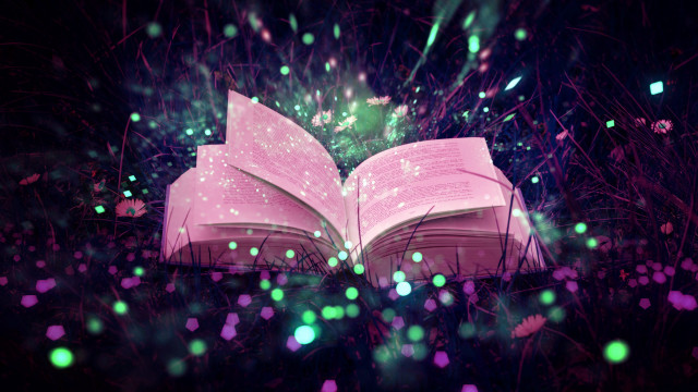 Open book grass magic light free wallpaper - medium preview image