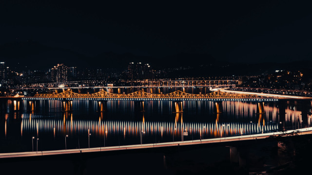 Bridge city lights night matte #2 free wallpaper - medium preview image