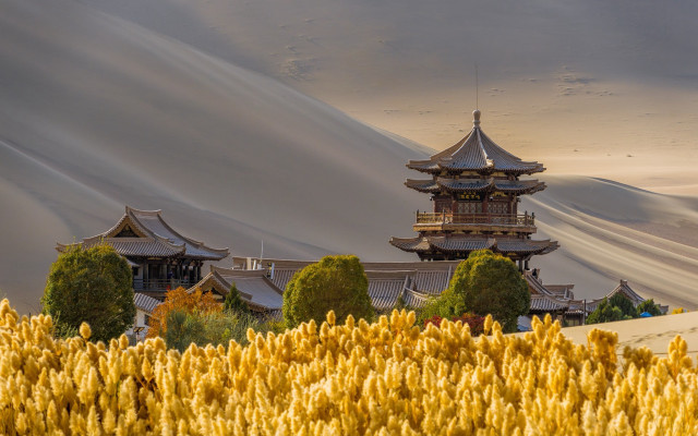 Tall building tower autumn mountain free wallpaper - medium preview image