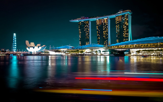 City skyline river night lights #14 free wallpaper - medium preview image