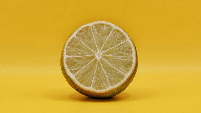 Lemon half shadow minimalist yellow free wallpaper - medium preview image