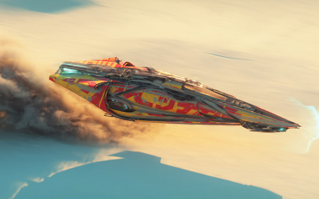 Colorful flying vehicle dust wheels free wallpaper - medium preview image