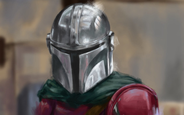 Man helmet scarf green red free wallpaper - medium preview image