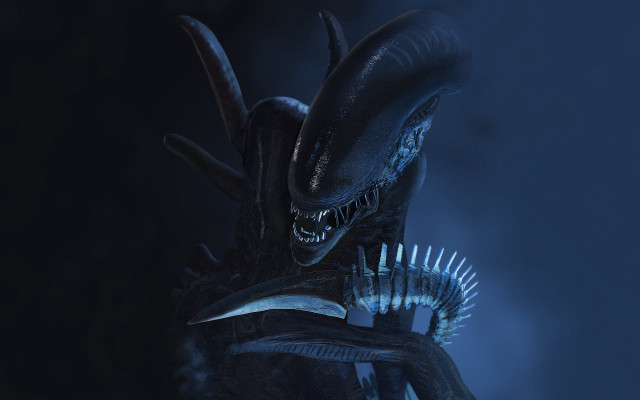 Large alien spikes teeth dark free wallpaper - medium preview image