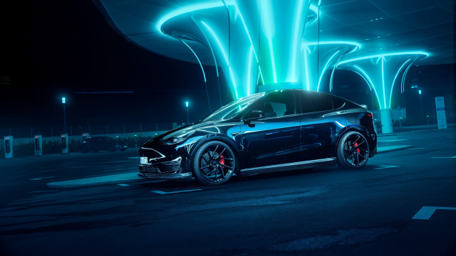 Neon car parking lot 3d free wallpaper - medium preview image