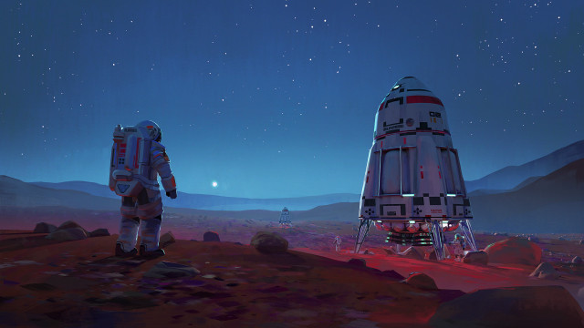 Red planet man space station free wallpaper - medium preview image