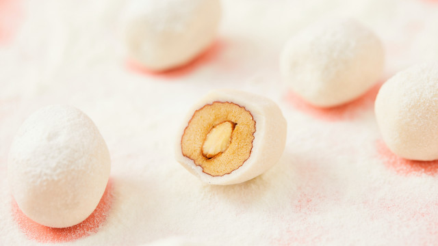White balls powdered sugar half free wallpaper - medium preview image