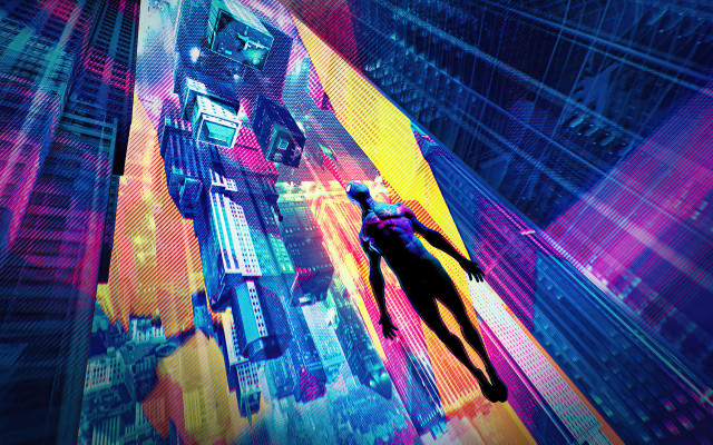 Futuristic city neon android jones free wallpaper - medium preview image