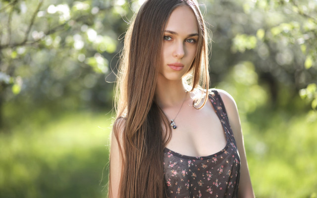 Elina karimova gothic portrait outdoors free wallpaper - medium preview image