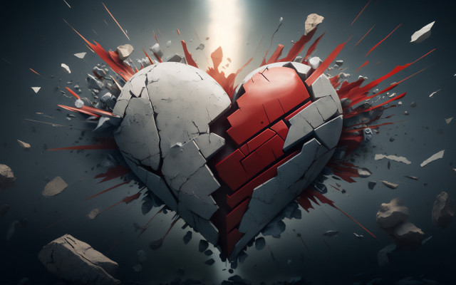 Broken heart crack light blood free wallpaper - medium preview image