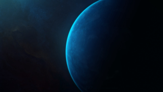 Blue planet moonlight starry sky free wallpaper - medium preview image