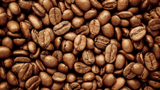 Coffee beans pile hyperrealism stock free wallpaper - medium preview image