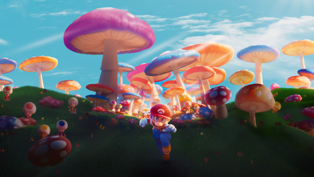 Mushroom land mario mushroom forest free wallpaper - medium preview image