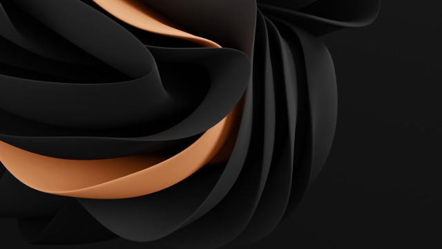 Black orange abstract curves 3d free wallpaper - medium preview image