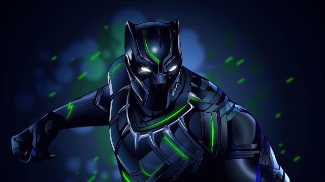 Black panther neon green suit free wallpaper - medium preview image