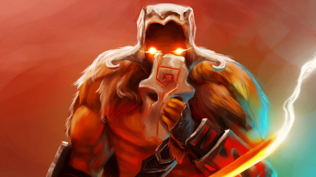 Man sword lightning glowing red free wallpaper - medium preview image