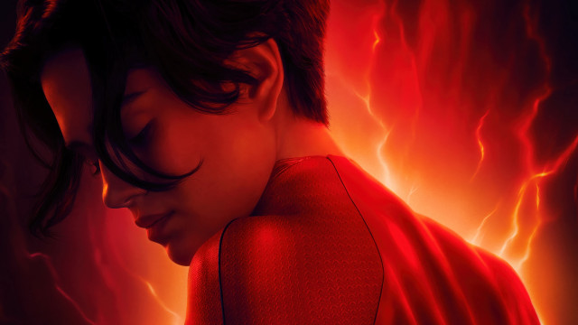 Red woman lightning background embers free wallpaper - medium preview image