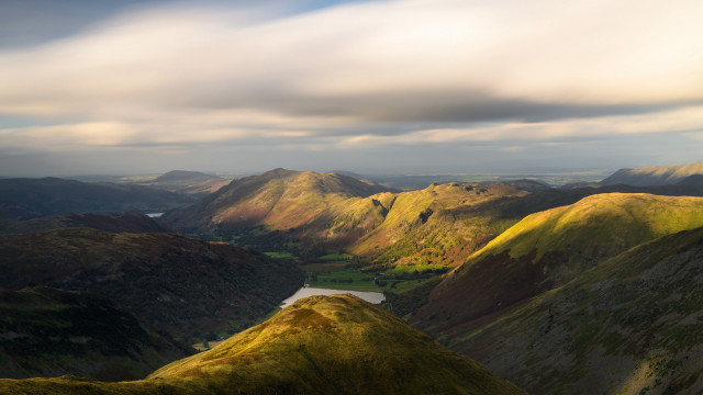 Valley lake mountains clouds dramatic free wallpaper - medium preview image