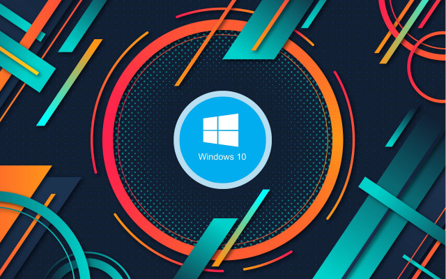 Colorful circular window blue astronaut free wallpaper - medium preview image