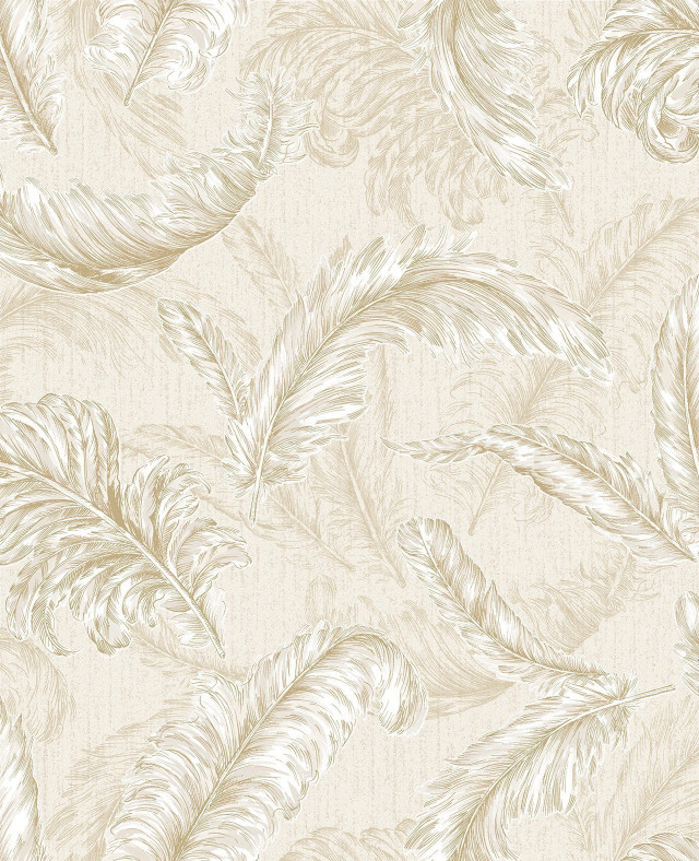 White beige wallpaper leaf pattern free wallpaper - medium preview image