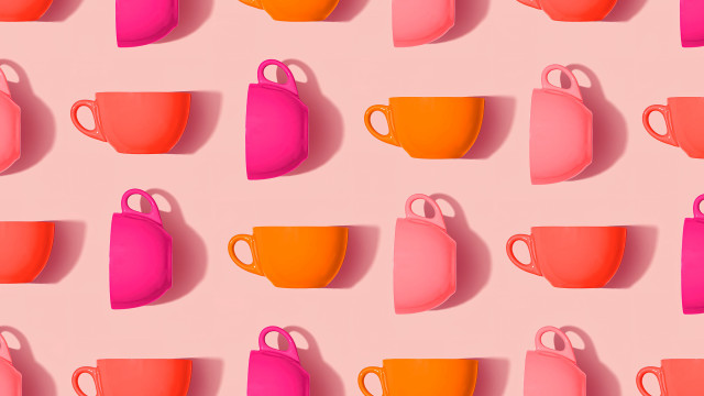 Pink cups pop art 3d free wallpaper - medium preview image